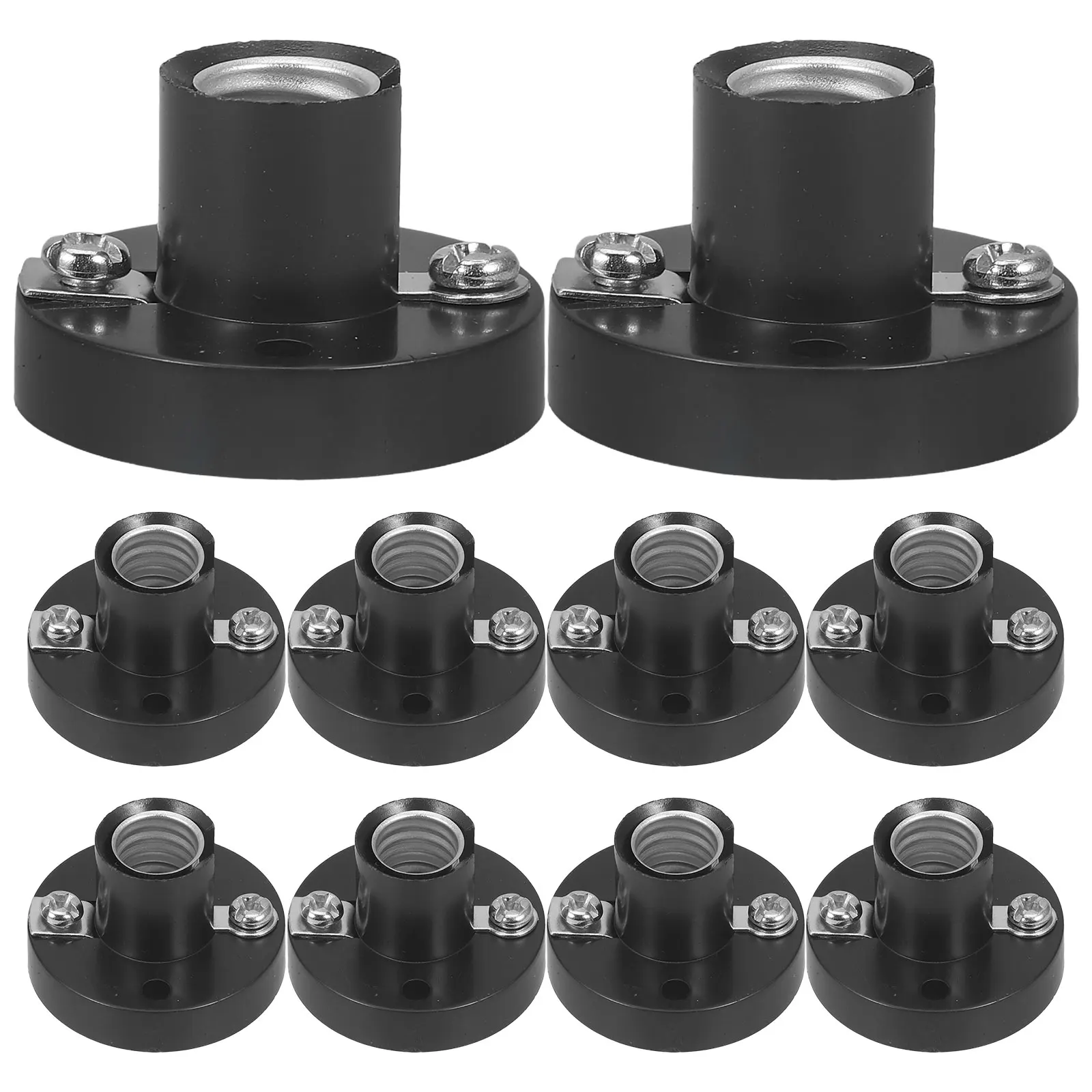 

10pcs Mini Bulb Socket Small Lamp Base Holder Black Plastic Golf Screw Physics Experiment Lighting Accessories Indoor