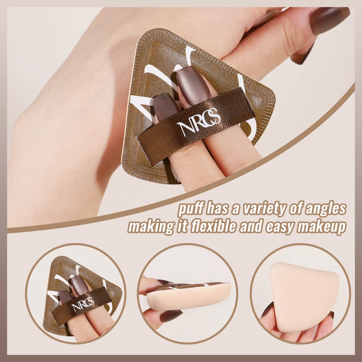 5pcs puff suit, wet and dry, soft material, daily quick makeup, makeup beginner-friendly, easy to carry.