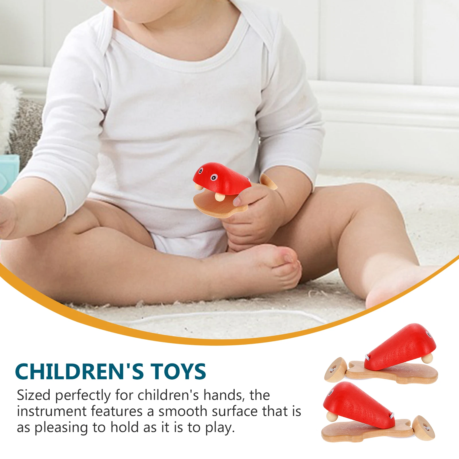 

2 Pcs Fish Speaker Toys Interesting Children Wooden Wear-resistant Kids Castanet Baby