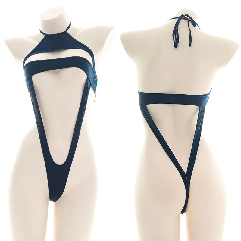 

Beach Pool Party Girl Strap Halter Bikini One-piece Swimsuit Women Anime Bodysuit Swimwear Cosplay Costume