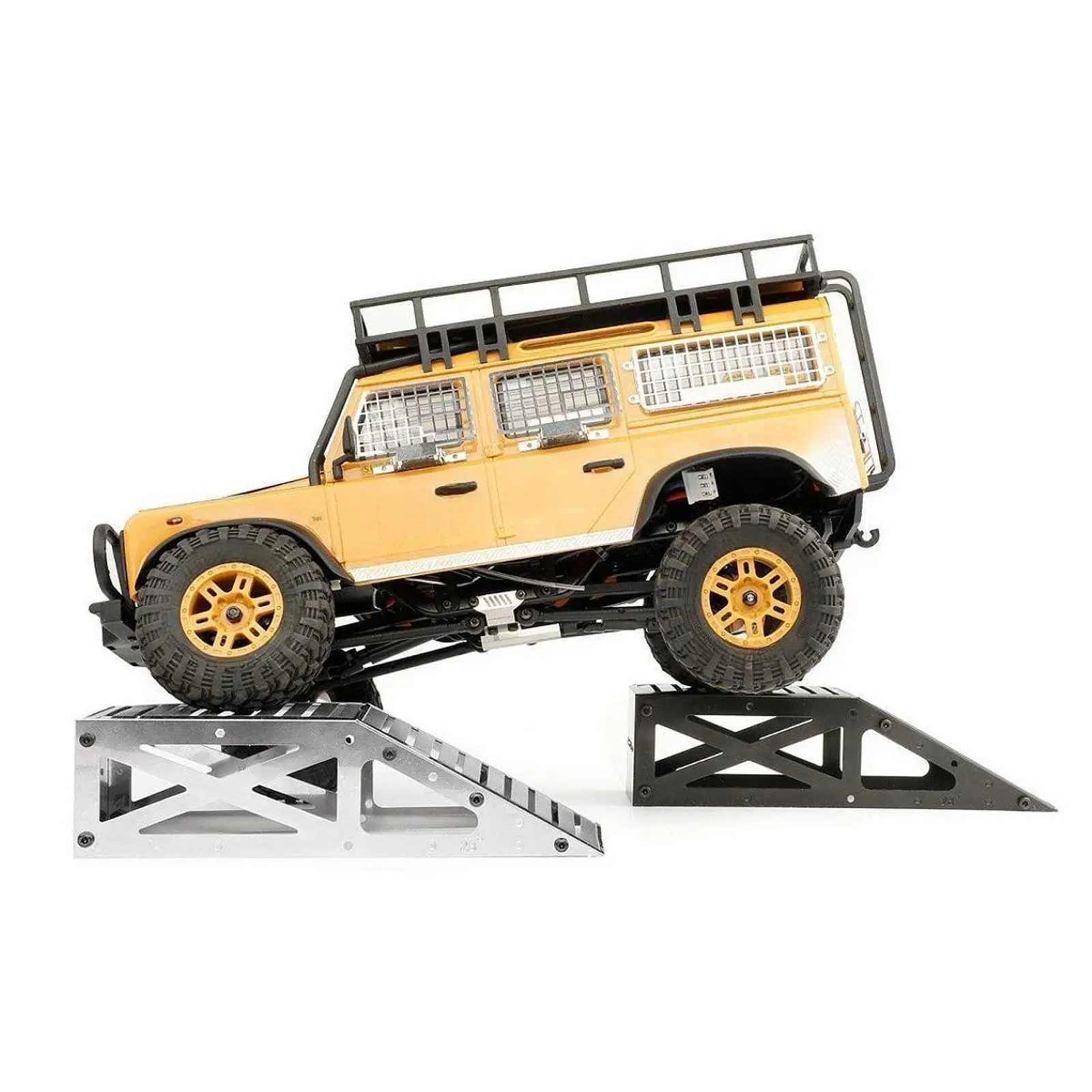 RC Car Obstacle Ramp Bridge Practical Premium,Spare Parts Realistic Stainless Steel,Single Side Bridge Accessory for 1/24 1/18