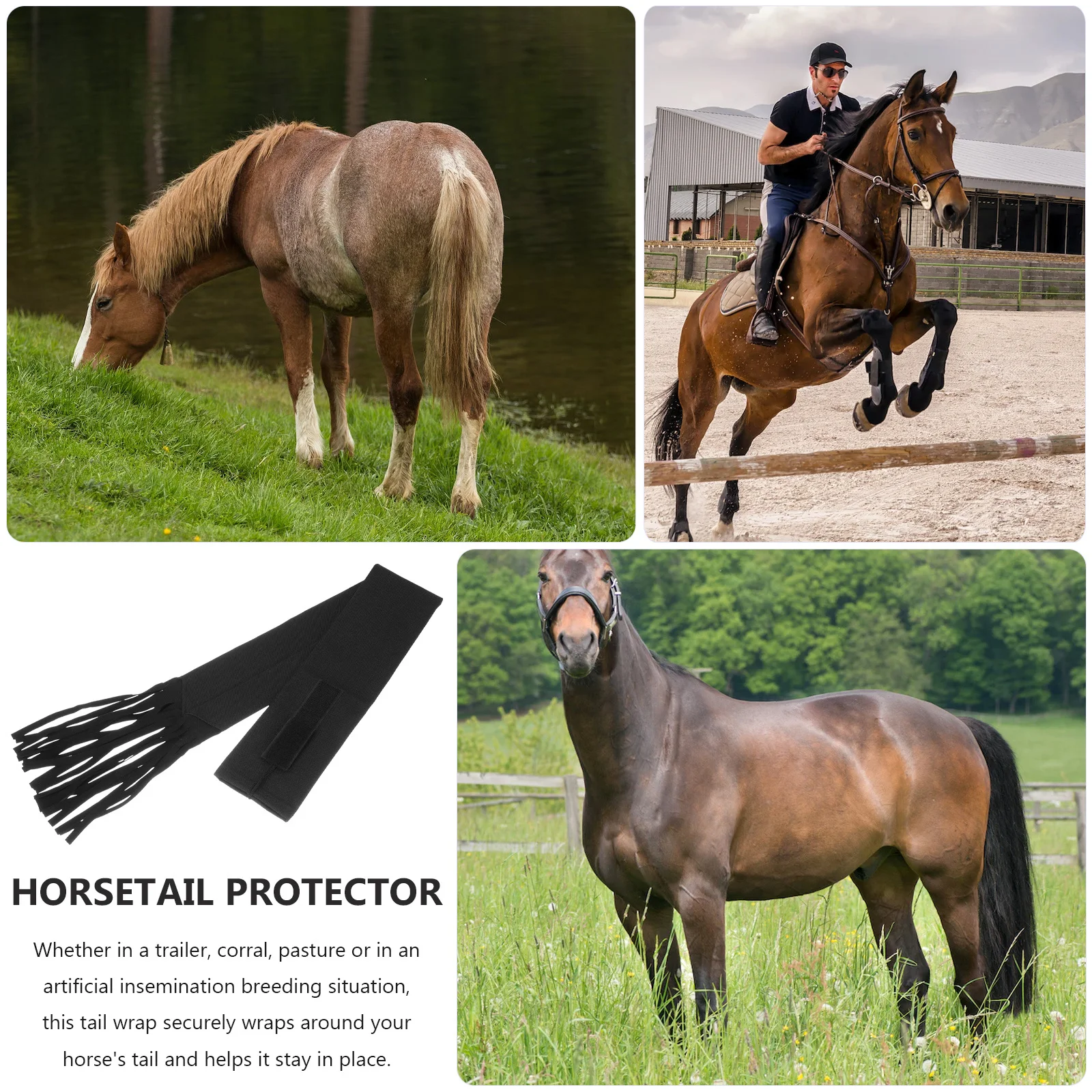 حقيبة قماش غير منسوجة لحماية ذيل الحصان، غطاء ذيل متين وقابل لإعادة الاستخدام وأدوات تزيين الماشية