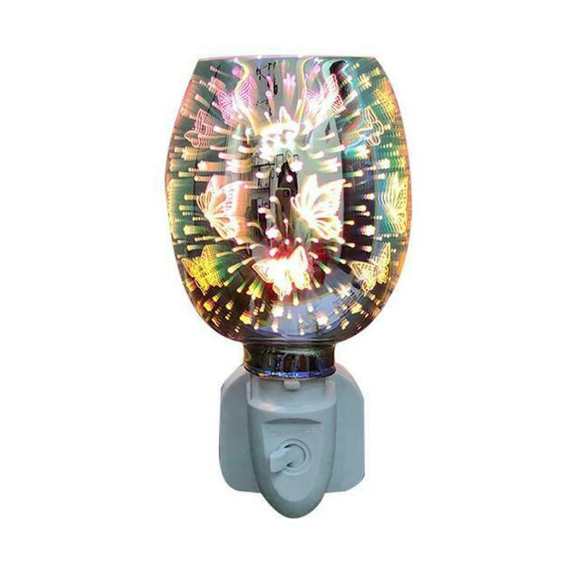 ที่อุ่นขี้ผึ้งที่จุดเทียนหอมเครื่องพ่นอโรมาแบบปลั๊กไฟฟ้า LED