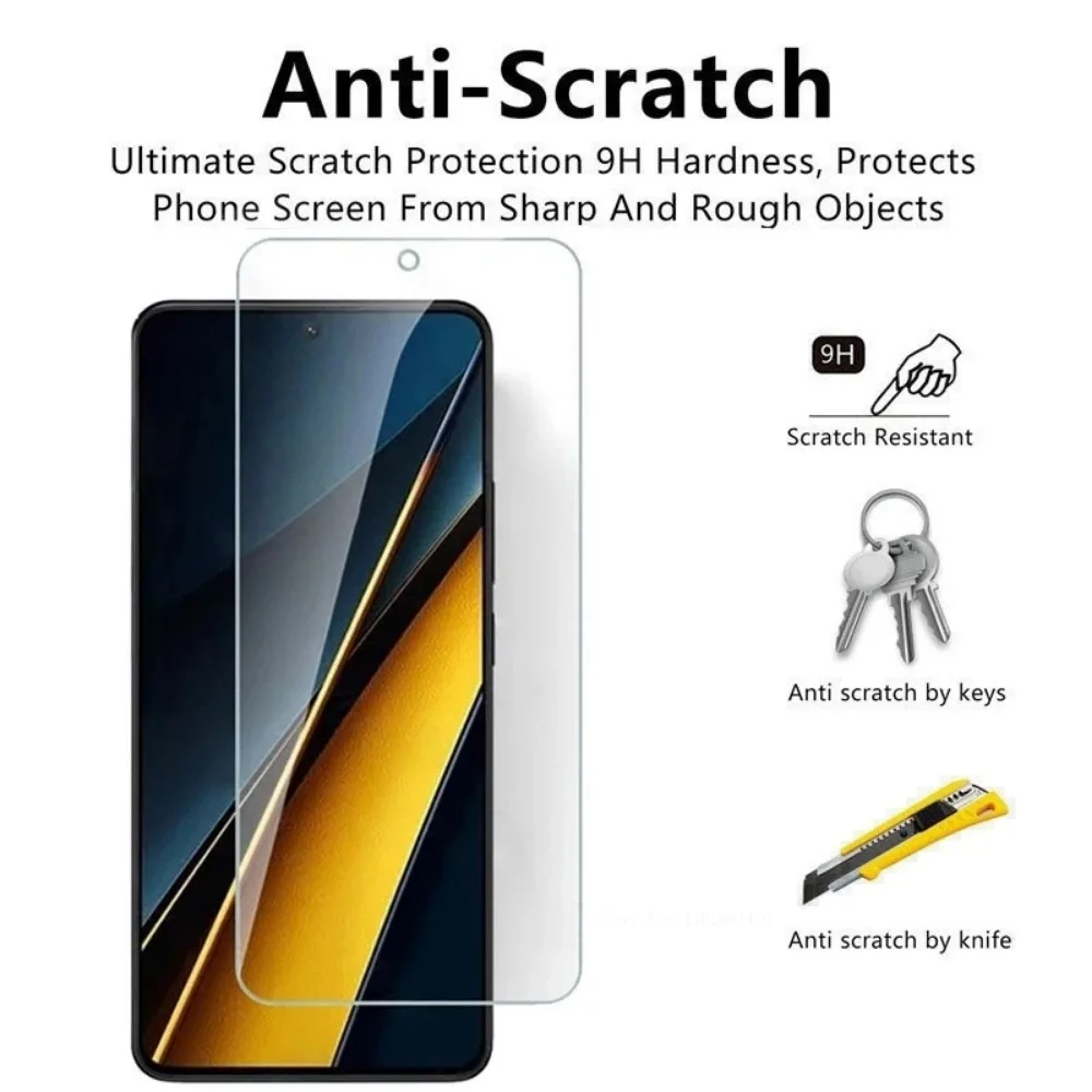 4in1 Tempered Glass For Xiaomi Poco X6 Pro 5G Screen Protector Camera Lens Protective Film Poco X6 5G PocoX6 Neo PocoX6Pro Glass