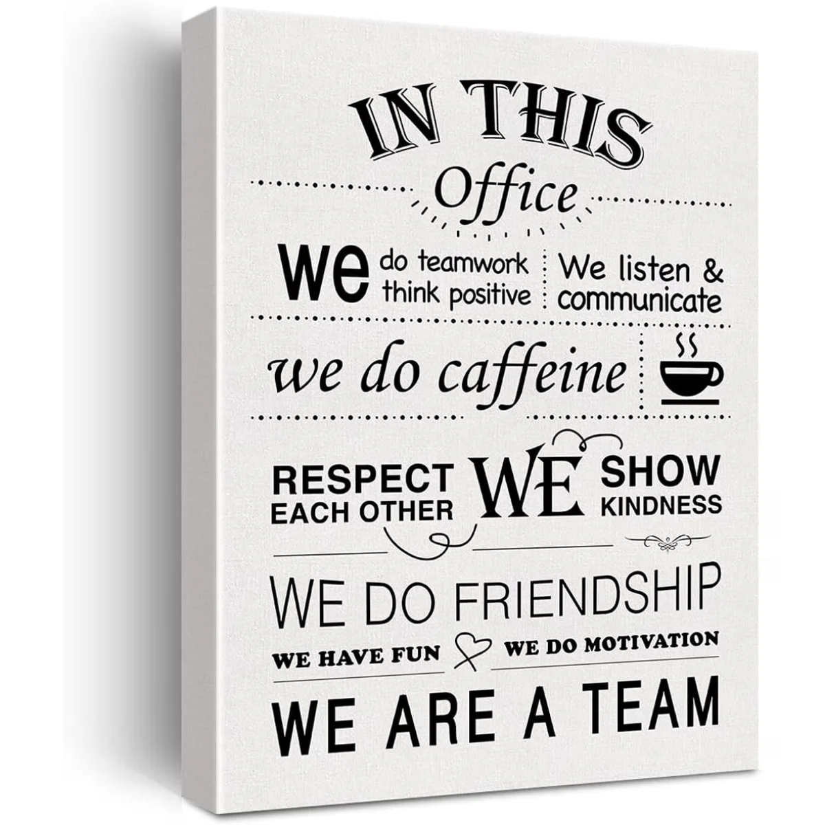 Motivational Framed Canvas Wall Art Office Decor