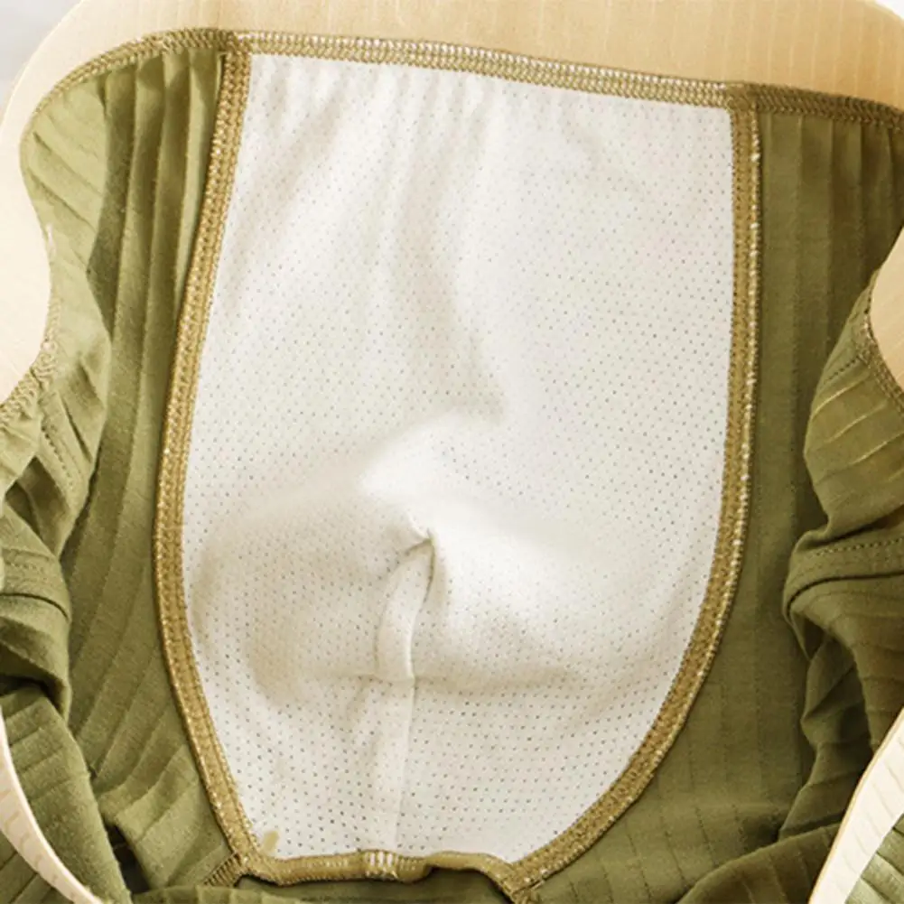 Men Boxer Underwear Mid-rise Tight Cut High Elasticity Shorts Briefs Patchwork Color Ribbed Cotton Striped U-Convex Panties