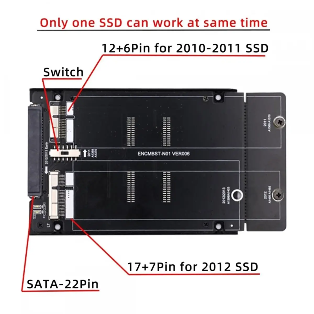 update. Hard Drive Adapters 2.5inch SATA 22Pin to 2010-2012 for Mac Air Pro Retina SSD 12+6Pin 17+7Pin A1425 A1398 MC975 MC976