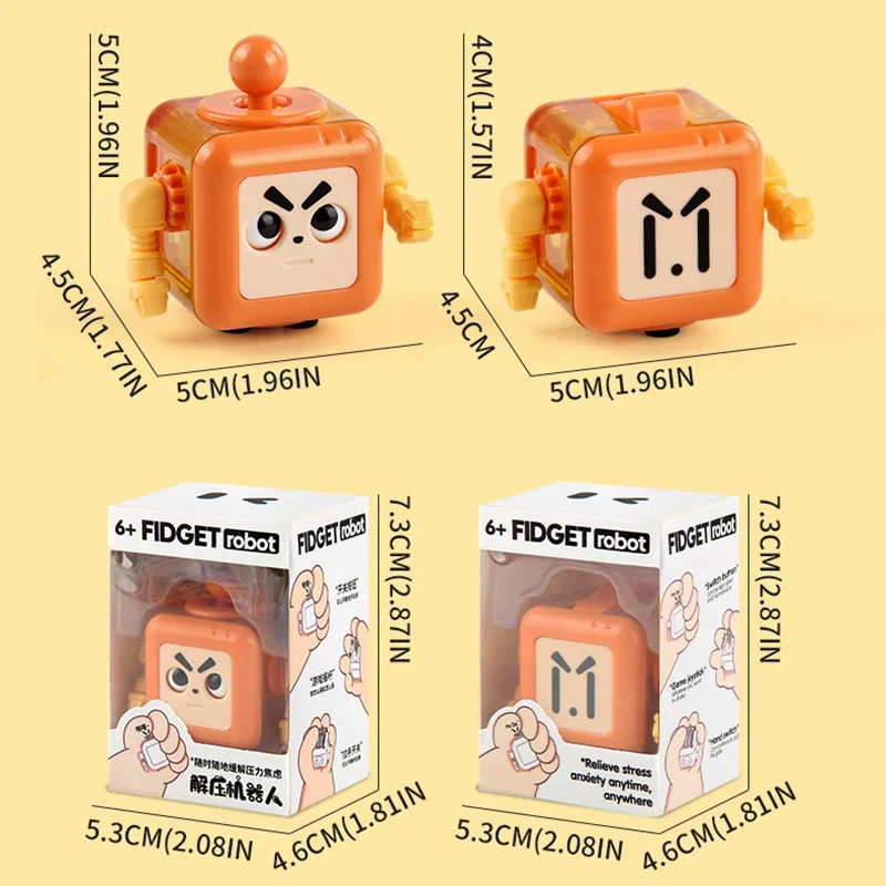 Kids Stress Relief Robots Fidget Toys Magic Cube Anti-stress Hand-Held for Adults Autism Gifts Killing Time Cool Fidget Block