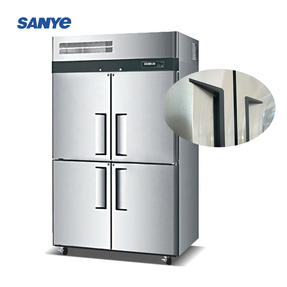 Commercial Deep Freezer 4 Door Refrigerator Upright Freezer Home Restaurant Fridge Kitchen Stainless Steel Refrigerator