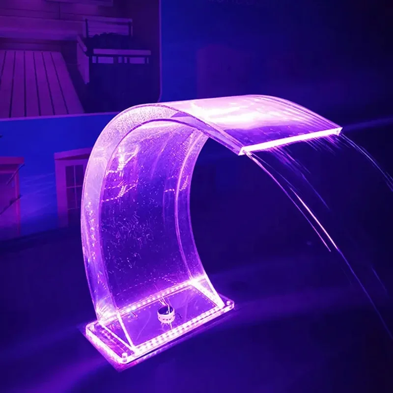 Factory Price Acrylic Waterfall With LED Light for Swimming Pool