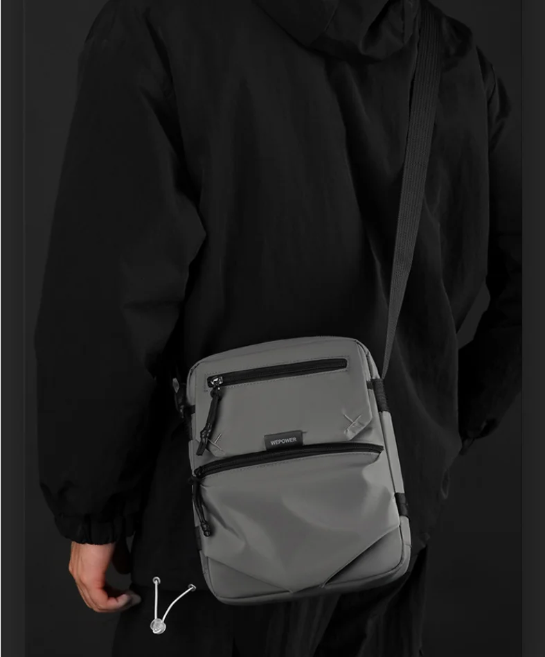 Vertical Single-Shoulder Bag, simple men's commuting large-capacity crossbody bags multi-functional travel crossbody bag mochila