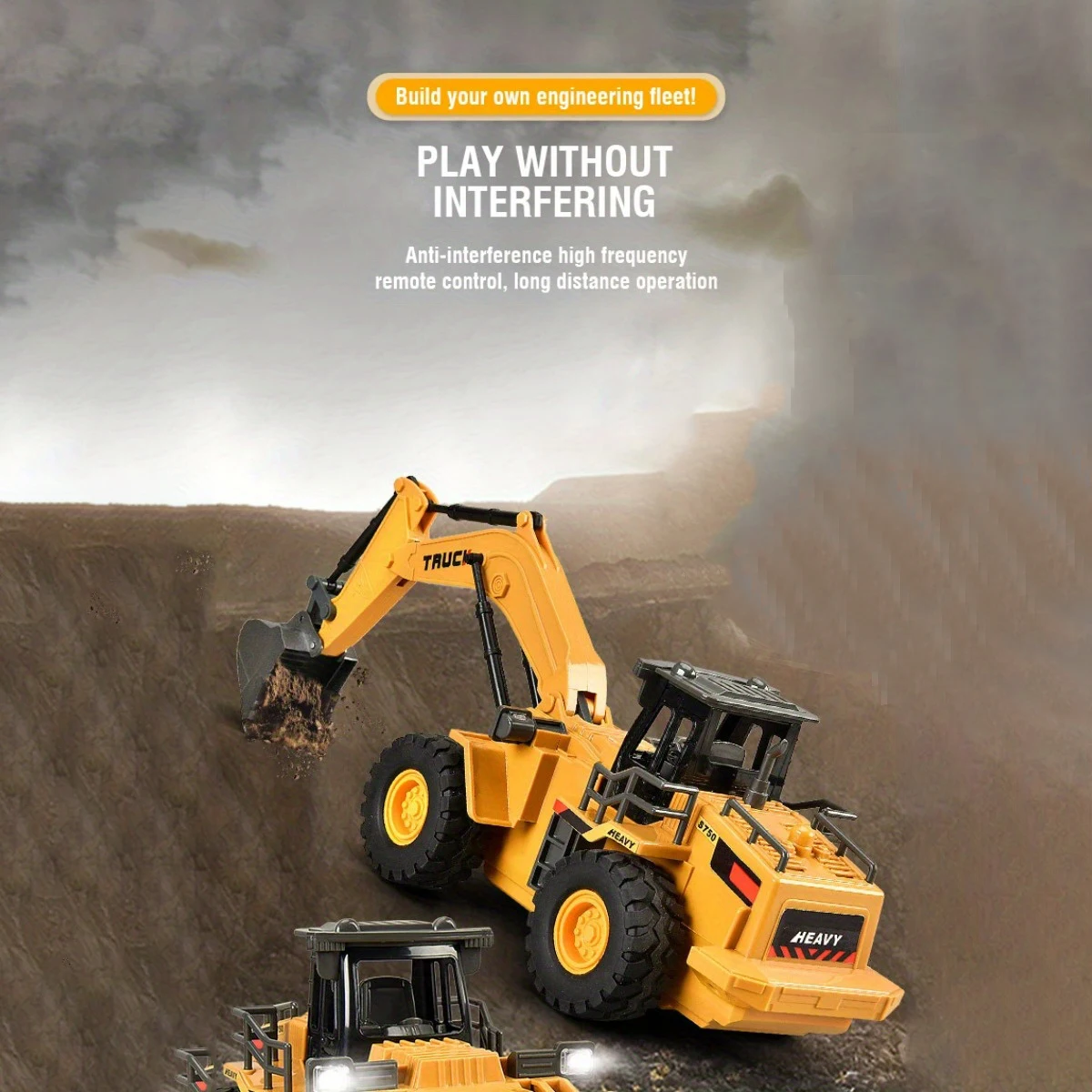 2.4Gリモコンダンプトラック、掘削機、ブルドーザー、エンジニアリング車両、9チャンネルリモコントラックモデル