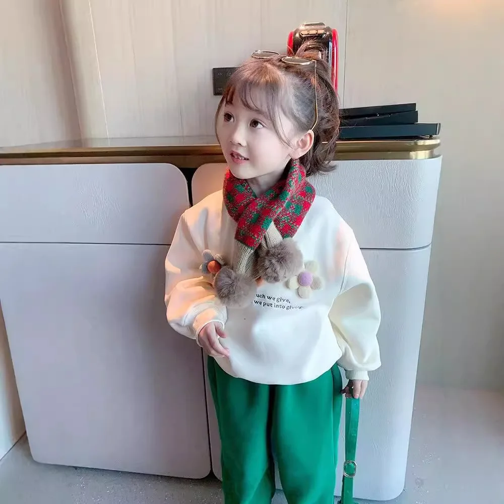 2026 Autumn Korea Girls Cotton Flowers Sweatshirt Tracksuit Toddler Girl Clothes Long Sleeve Top Baby Girls Boutique Hot view 3