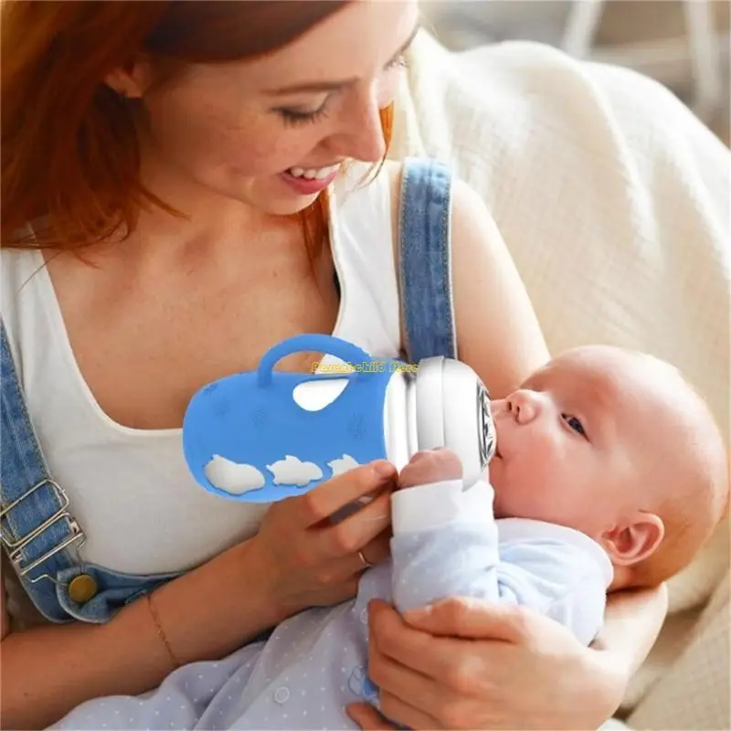 

WXTD 4pcs Flexible Bottle Holder Silicone Cover for Baby Bottle Drop Cover