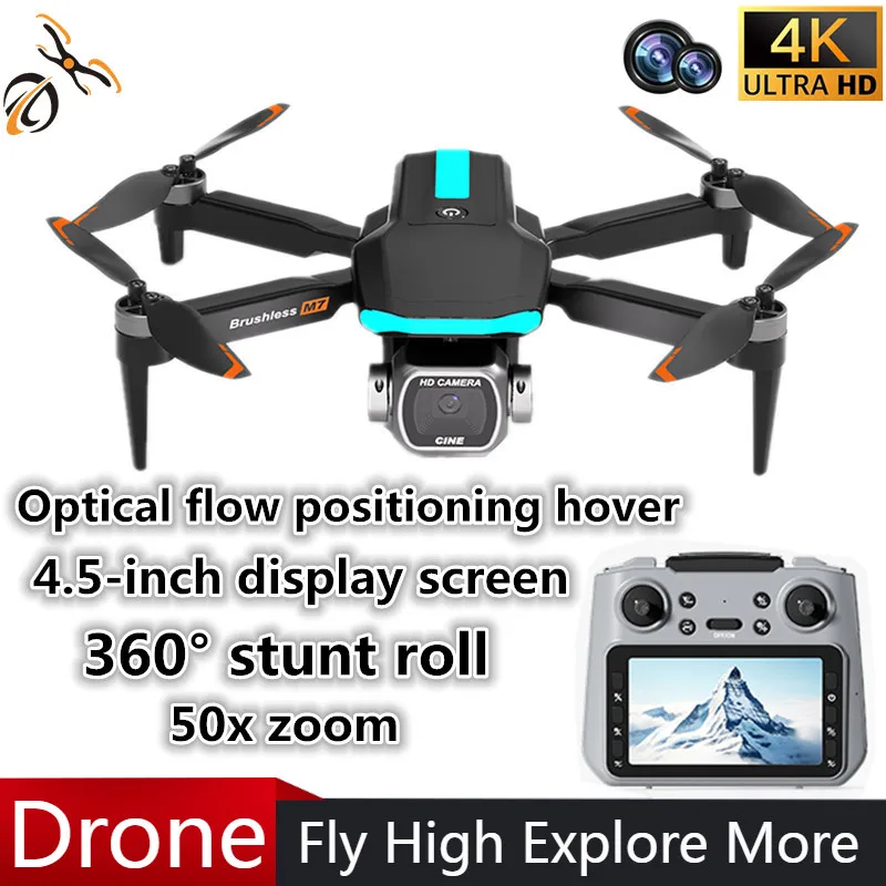 

Профессиональный дрон M7, двойная камера 4K, 4,5-дюймовый экран, управление с низким выходом от батареи, возвращение в один клик, оптическое позиционирование потока