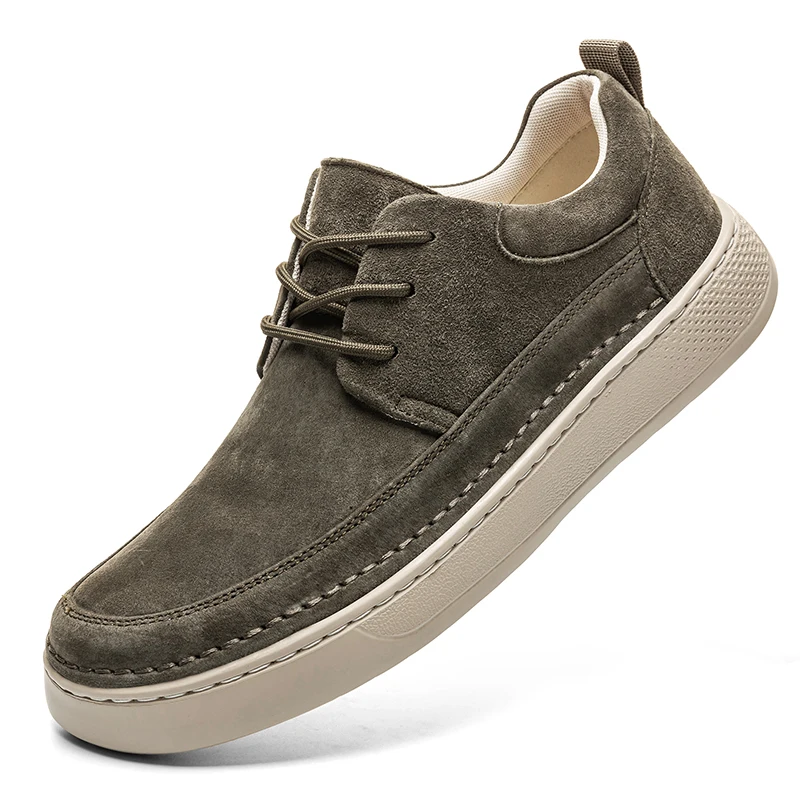 

Vintage Style Male Leather Shoes Breathable Round Toe Men Dress Shoes Lace-up Non-Slip Business Leather Shoes Male Comfy Flats