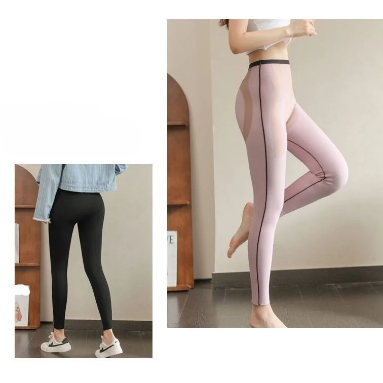 Yoga Pants Gym Women Loose Checkered Beautiful Jeggings Curvy Patterned Vintage Females Length Trouser Bottom Medium Hollow Vibe