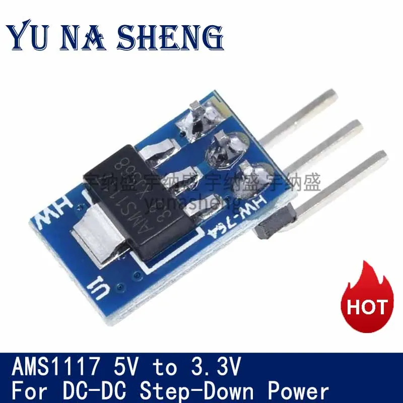 5-10pcs 5V To 3.3V DC-DC Step Down Power Supply Buck Module AMS1117 800MA Automatic Adjustable Boost Board Start Limit Voltage