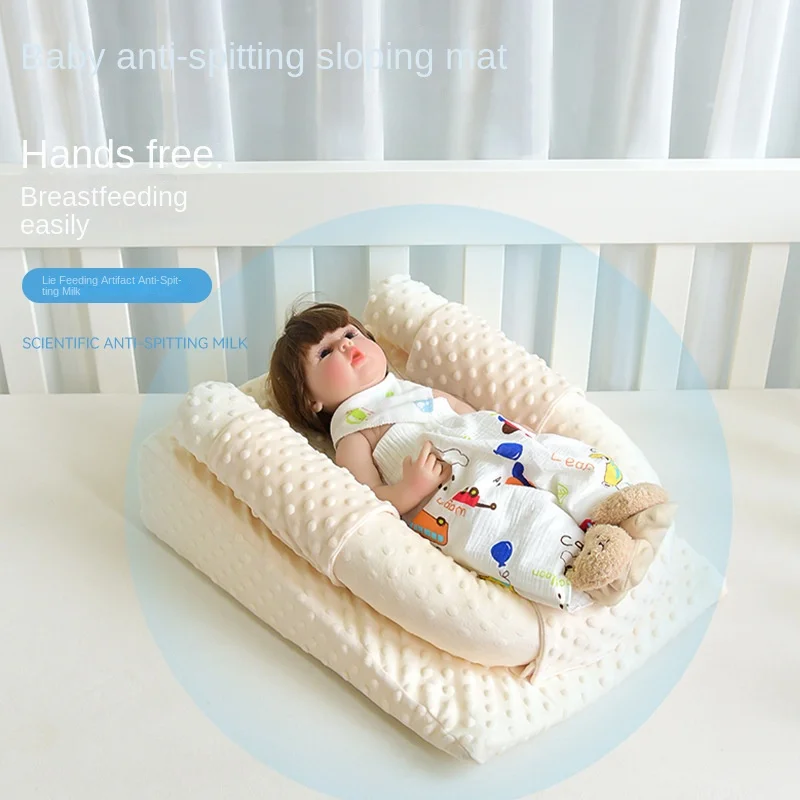 Baby anti-spitting slope pad, newborn lying breastfeeding artifact, breastfeeding pillow, anti-spill milk choking bed