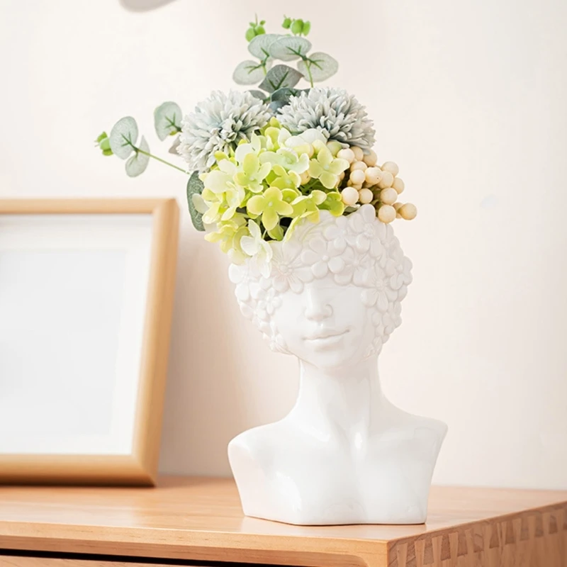 Silicone Vase Moulds Flower Vase Molds Art Figure Molds Flower Human Pen Storage Stand Mold Suitable for Crafting