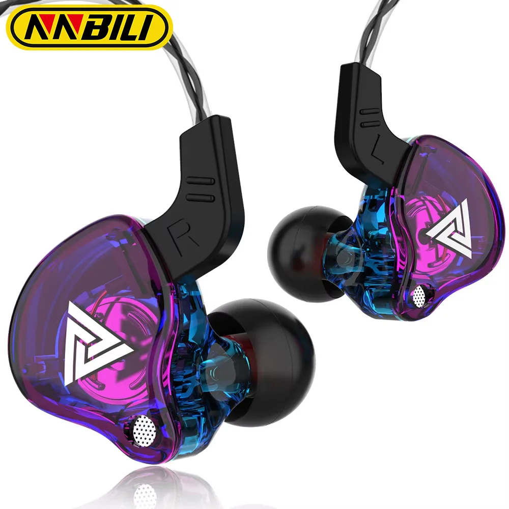 NNBILI QKZ AK6 تشغيل الفرقة ميكروفون سماعات النحاس سائق 3.5 مللي متر مرحبا فاي سماعات رياضية داخل الأذن سماعات أذن للموسيقى