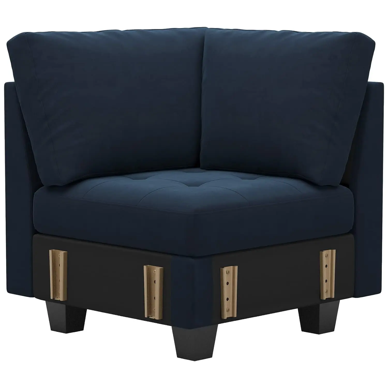 #Velvet Corner Seat Module for Modular Sectional Sofa,Interlocking Connector,Compact Apartment Living Room Furniture