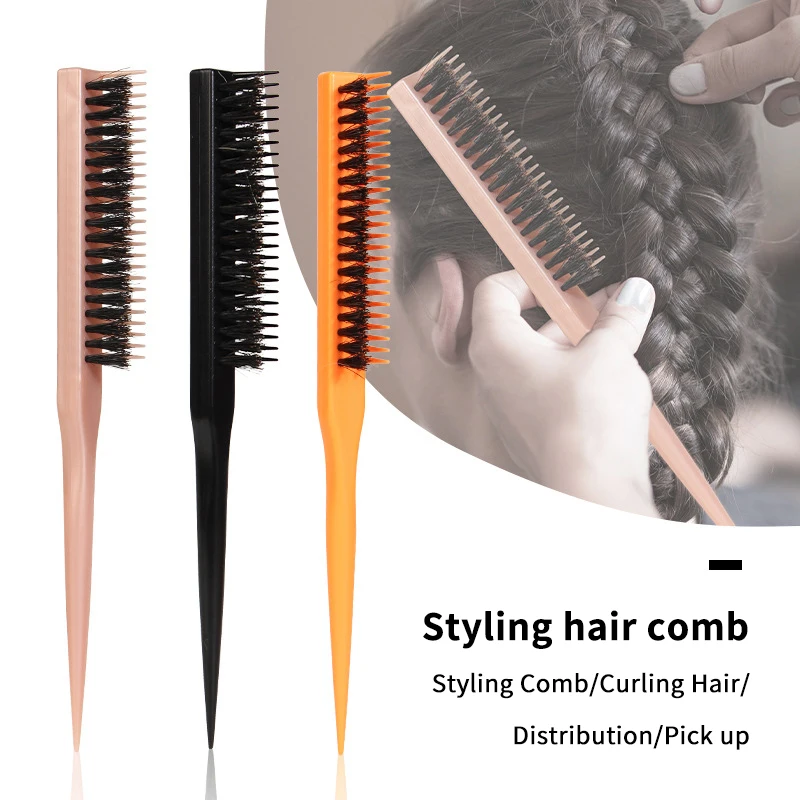 

Professional Salon Teasing Back Hair Brushes Boar Bristle Slimline Comb Hair Brush Extension Hairdressing Styling Tools DIY