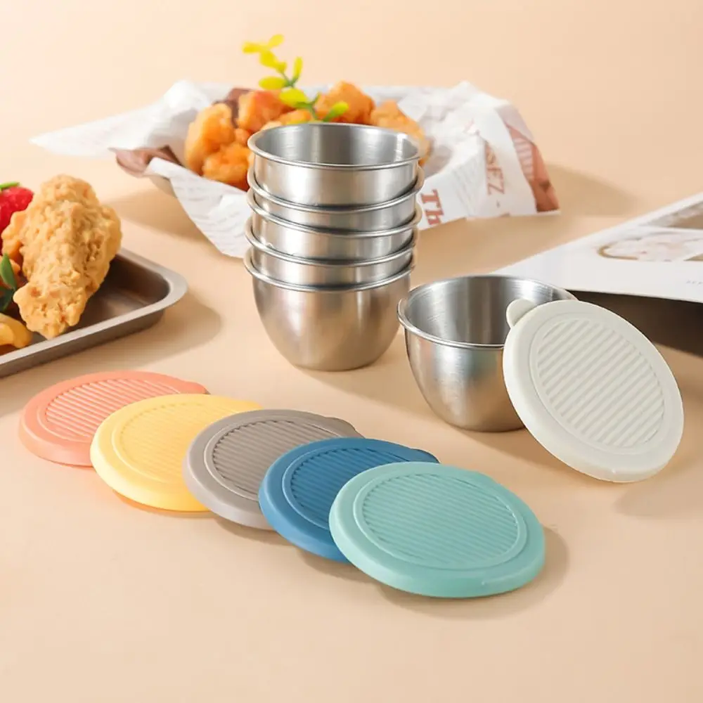 

Stainless Steel Seasoning Box Silicone Cover Bear Small Storage Box Leak-proof With Sealed Lid Condiment Containers Kitchen