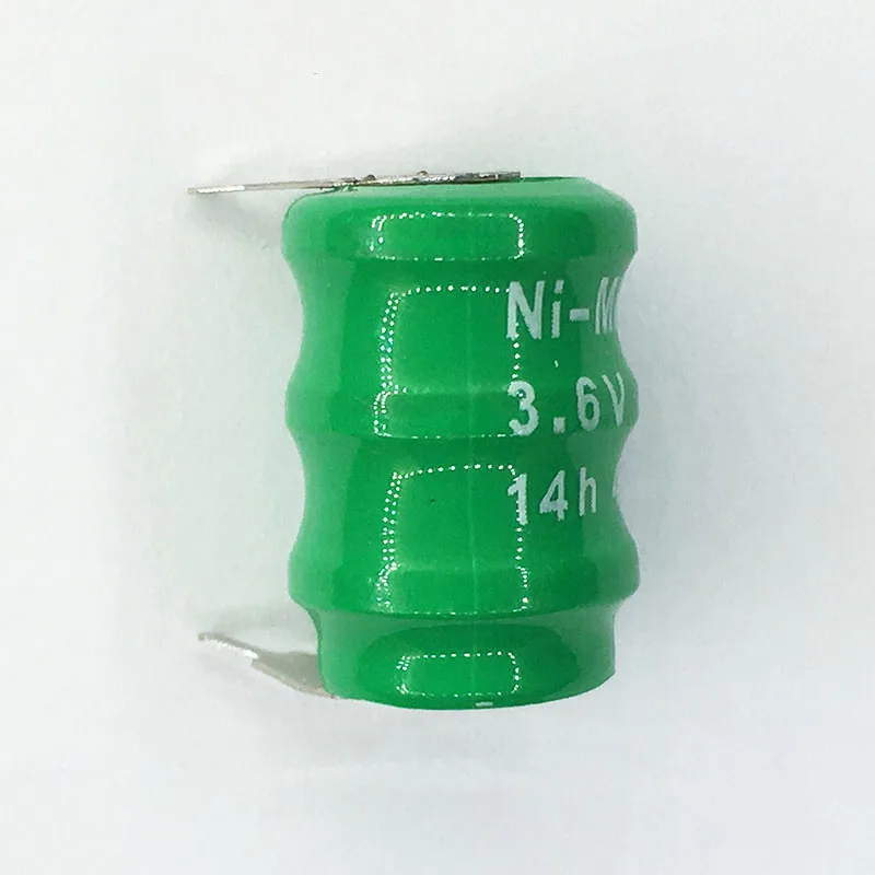 1PCS/LOT NI-MH 3.6V 40mAh With Pins Button Cell Rechargable Battery For Clock.