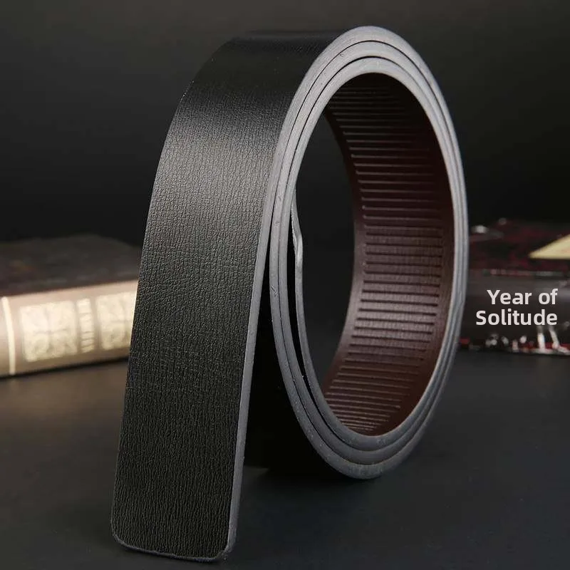 

Мужской ремень из натуральной кожи без пряжки, с автоматической застежкой, без зубцов, двухслойный, из воловьей кожи, деловой стиль, с пряжкой из сплава