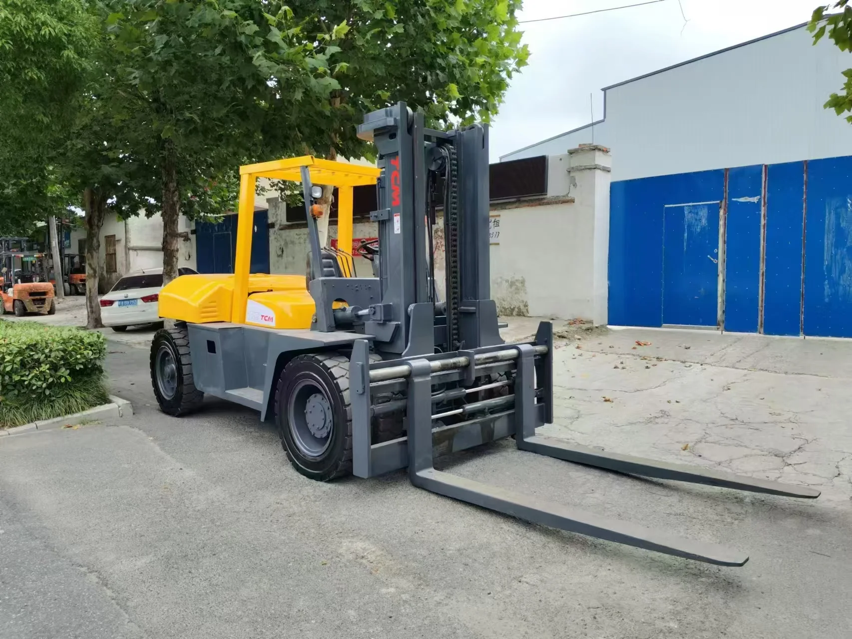 TCM 10 Ton Diesel Forklift Japan Original Internal Combustion Engine Large Used 10ton Capacity Farm Use Includes Service Manual