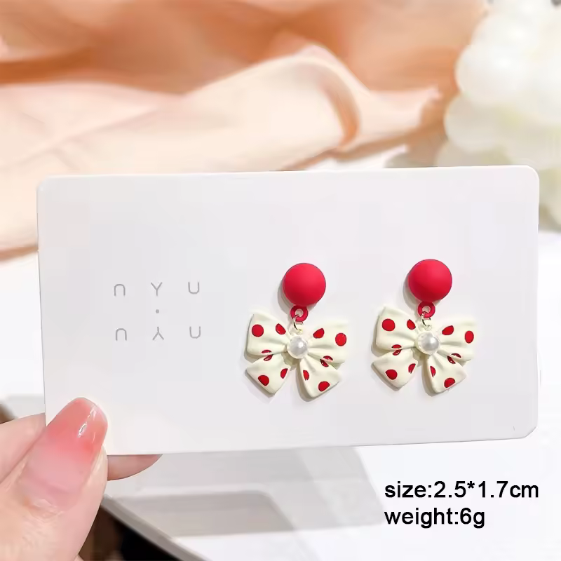 Pure White Women's Dangle Earrings Blooming Flower Acrylic Enamel Butterfly Imitation Pearl Heart Hanging Earrings Elegant brinc - Image 11