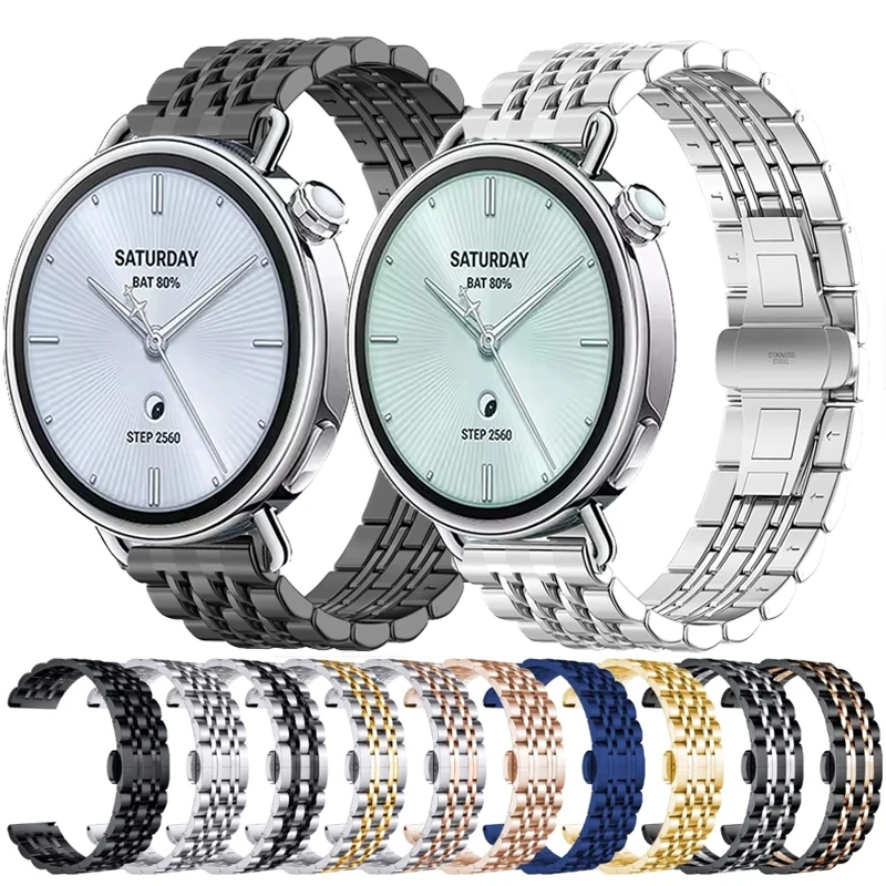 18mm Stainless Steel Band For Xiaomi Watch S4 41MM Metal Strap 22mm Bracelet Band For Xiaomi Watch 5/S5 S4 S3 S2 S1 Pro/Active