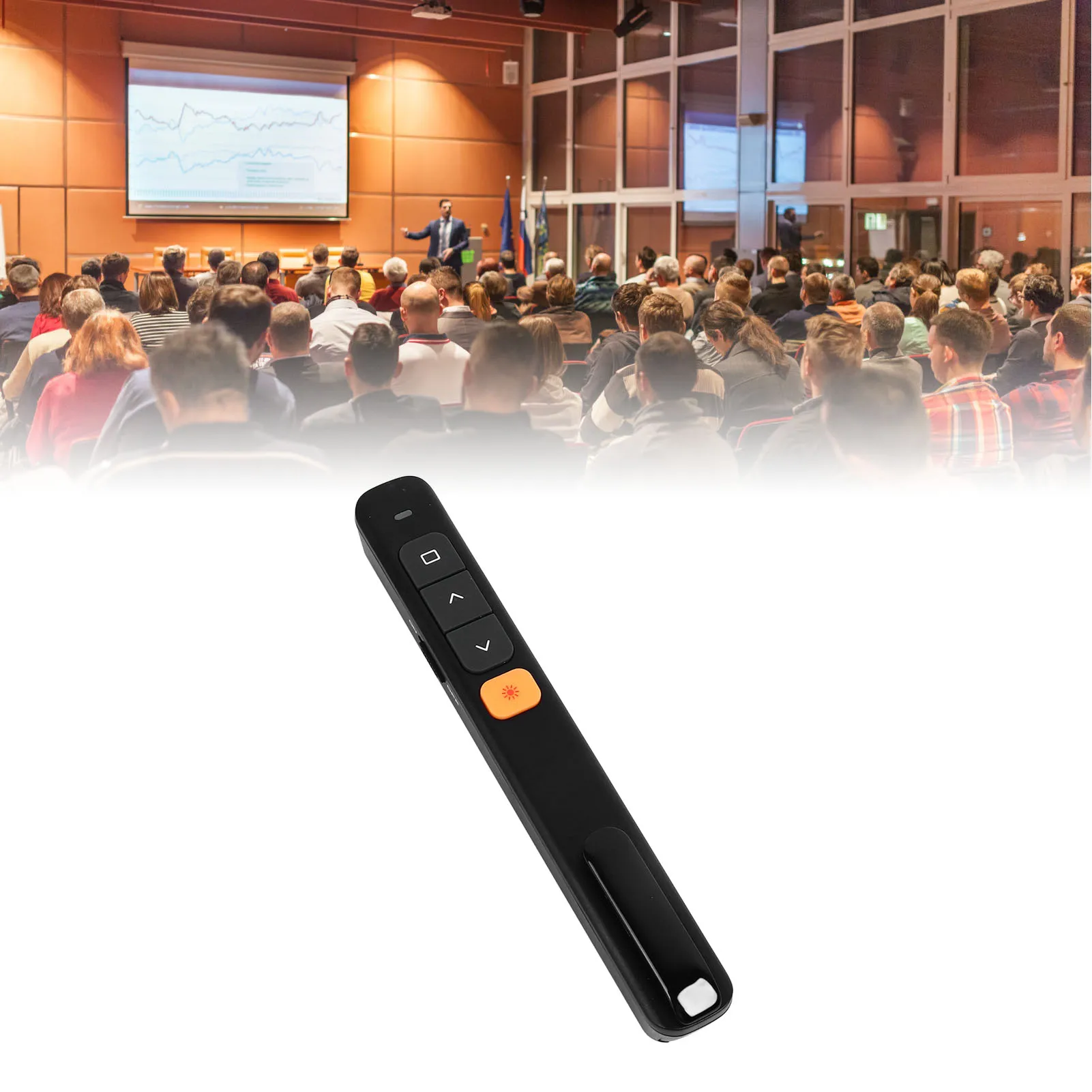 Presentation Clicker 328ft Control 2.4G Frequency Laser Pointer USB Receiver Multi Functions Plug and Play for Classroom