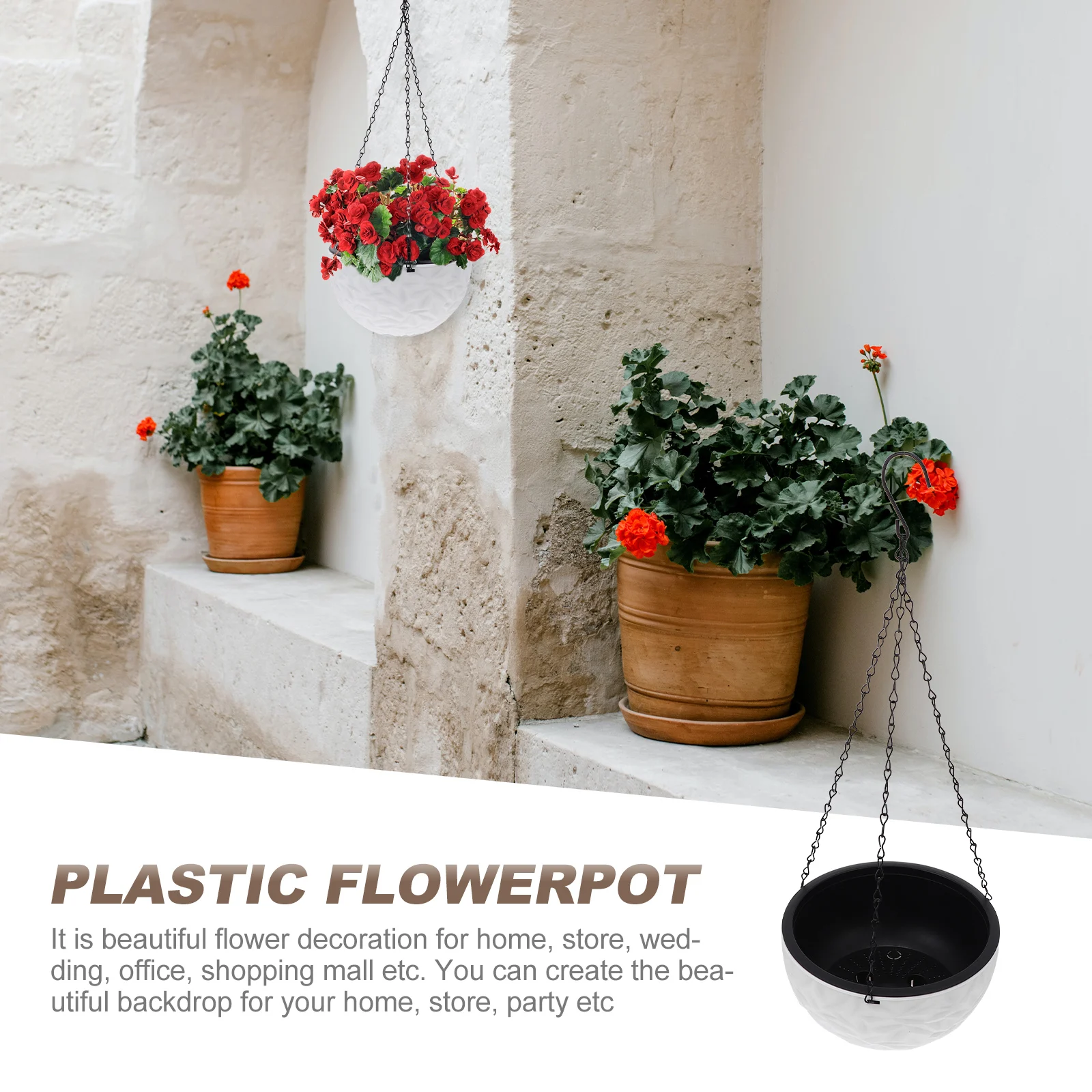 

1pc Plastic Flower Hanging Planter Modern Hanging Planter Planters Indoor Nursery Balcony Garden Decoration Durable Practical