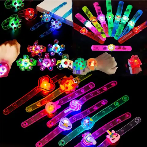LED 라이트 업 팔찌 장난감, 어린이 생일 파티, 서프라이즈 웨딩 카니발, 손님용 선물, 새해 선물 팩 경품, 12 개, 24 개