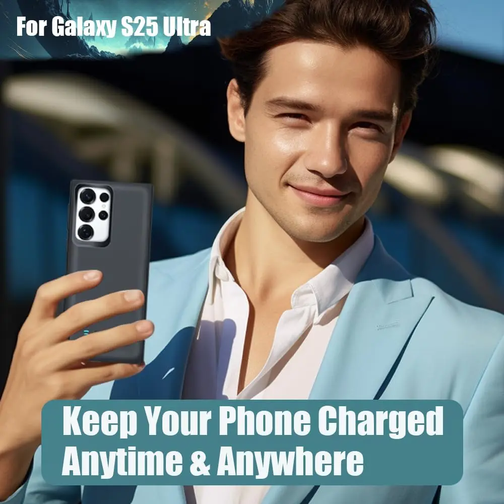 

Внешний аккумулятор-подставка 10000 мАч для Samsung Galaxy S26 Ultra S25 Plus S24 S22 S21 S10 S10e Note 10 20 S20 FE, чехол-зарядка