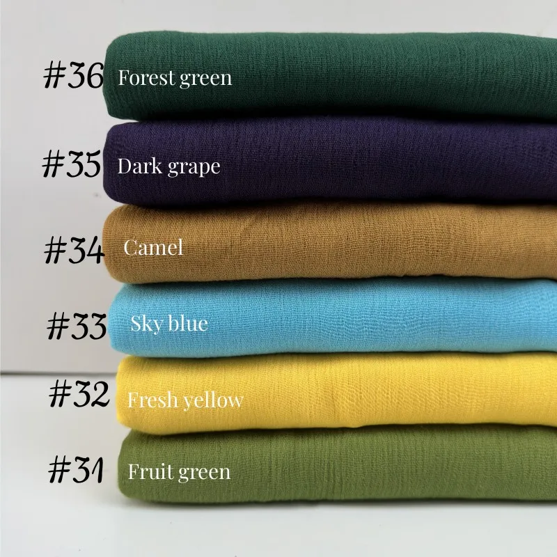 95-Farben-Schal aus weicher Baumwoll-Viskose, Rayon-Material, muslimischer Hijab, nahöstlich, einfarbig, Kopftuch mit Quaste – Detail 11