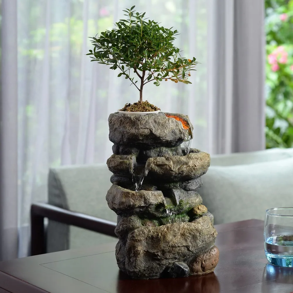 

Indoor Fountain, Exquisite Rockery Fountains, Soothing Sound Tabletop Fountains