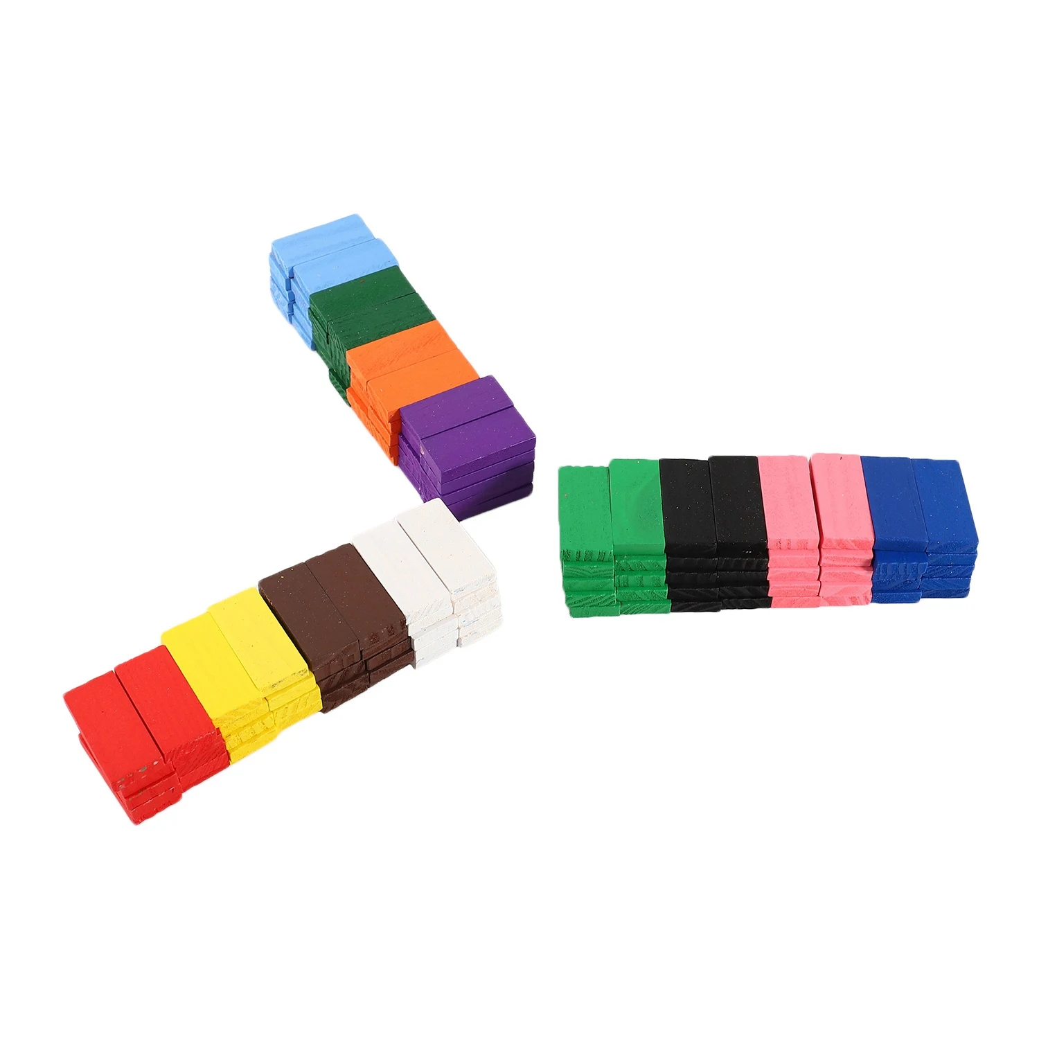 BAAA-Domino Blocks Set Colored Dominoes Kids Toys Educational Toys Wooden Domino Set for Children Gift