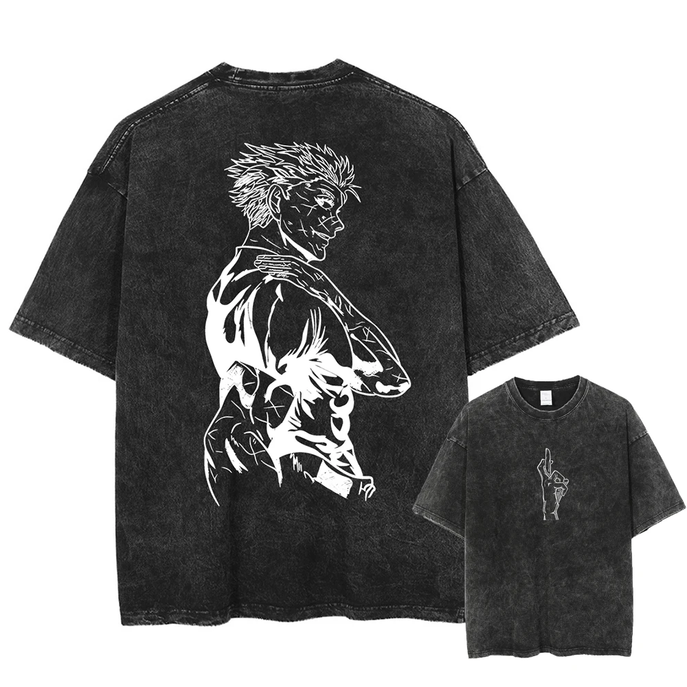 

Anime Jujutsu Kaisen Gojo Satoru Men's Summer Harajuku T-Shirt Cotton Fitness Vintage Street Oversized Women Casual Short Sleeve