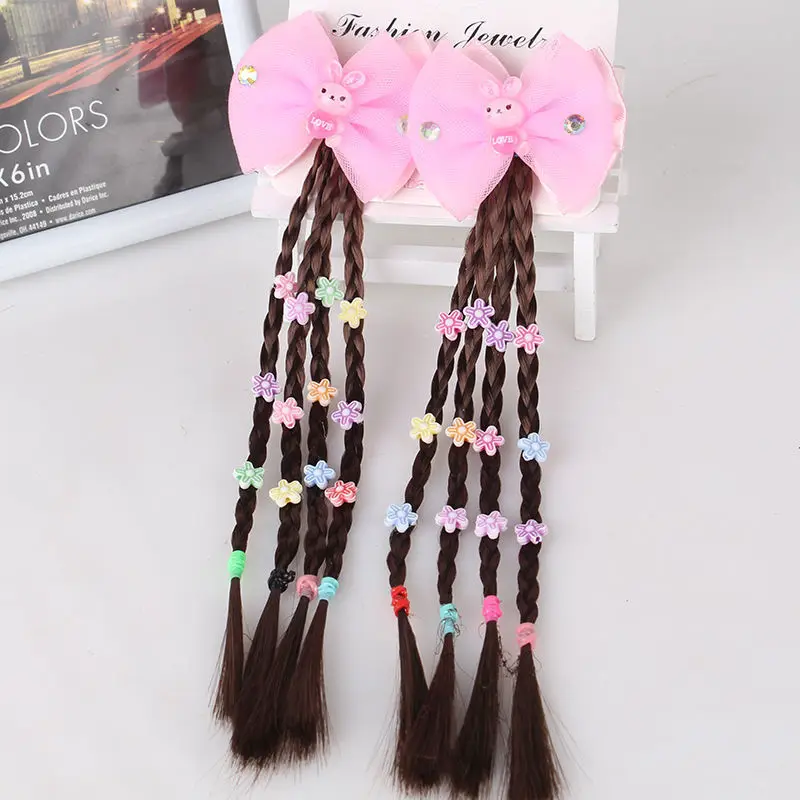 Cute Hair Extension for Kids Hair Wig Clips Girls Hair Accessories Wig Braids Hairpin Gift for kids Baby Princess Hairpins