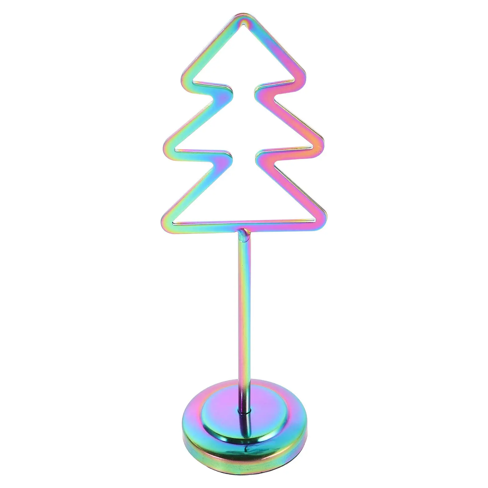 Stainless Steel Christmas Tree Card Holder Memo Clips Festive Photo Card Display Office Home Multi-Functional Stand