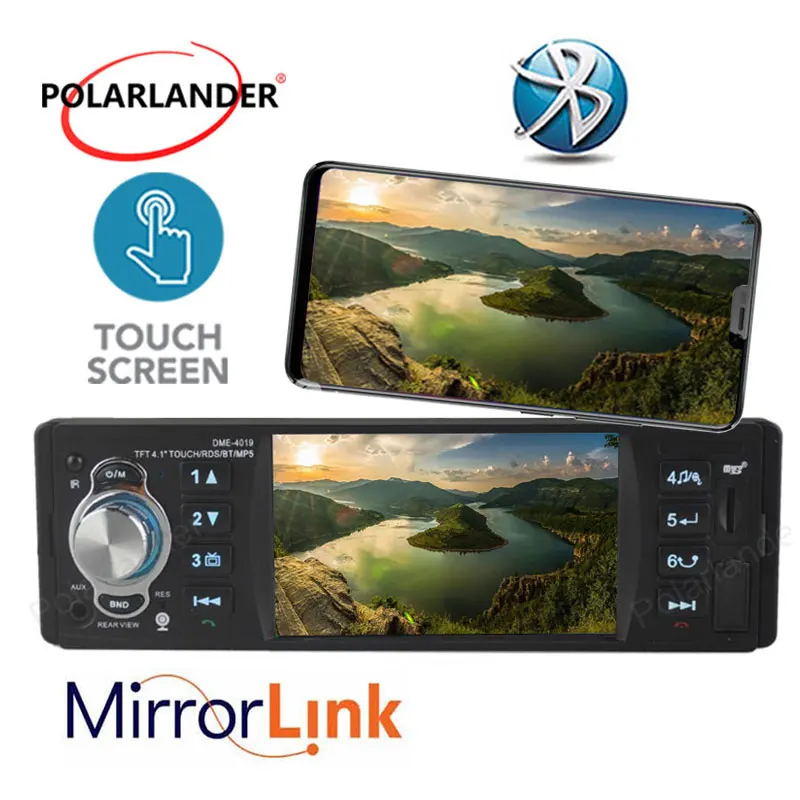 

Автомобильное радио 1 Din 4 "Мультимедийный MP5 плеер HD USB/SD/FM/RDS сенсорный экран MirrorLink Авторадио Bluetooth стереоприемник