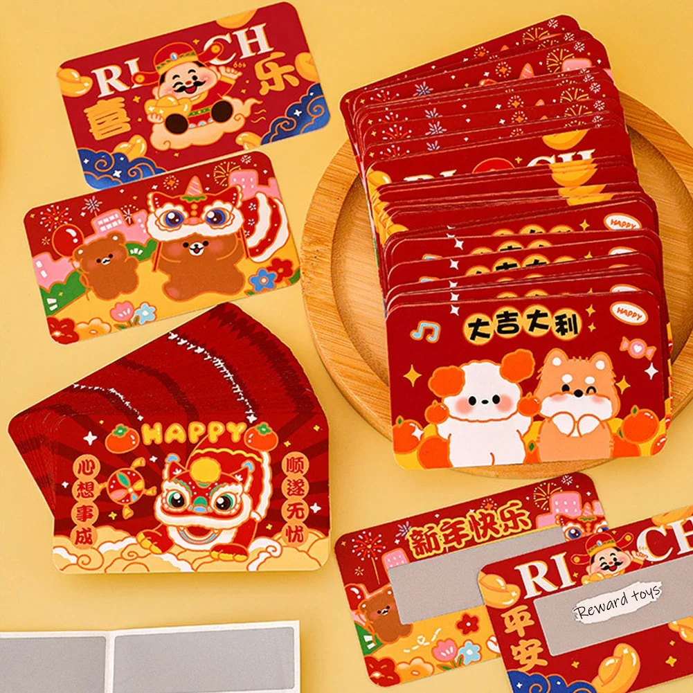 Rich and Colorful Scratch Off Interactive Wish Scratch Card Chinese New Year Scratch Card Creative Text Scratch-off Lovely