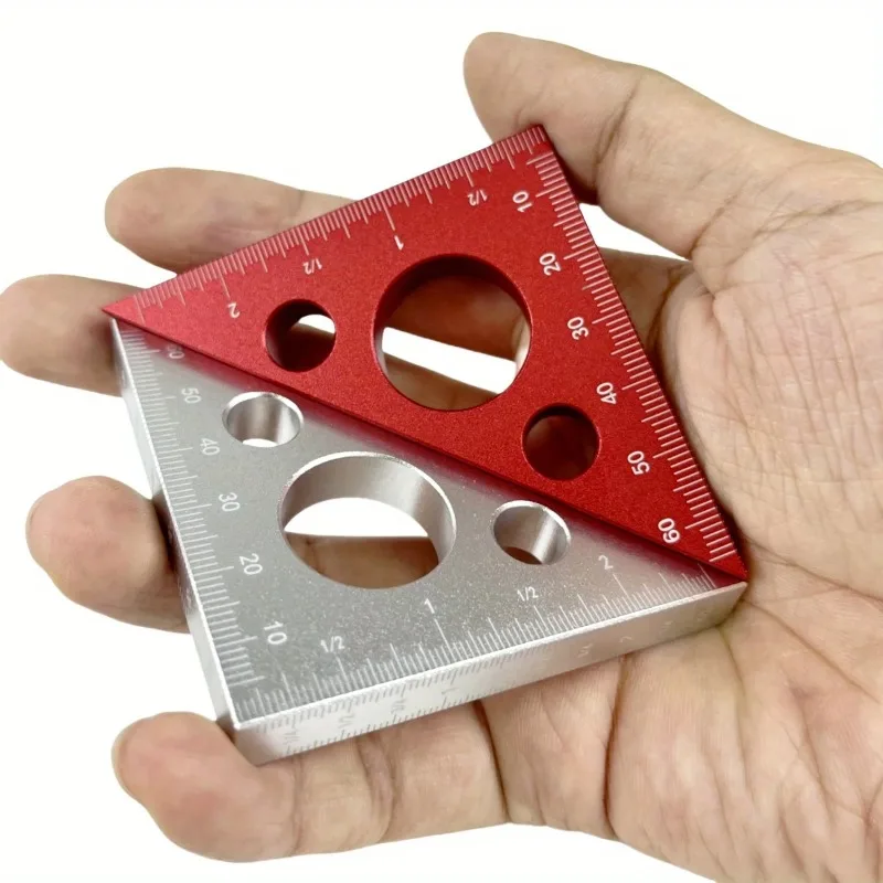 

Right Angle Ruler,Aluminum Triangle Ruler w/ Both Imperial and Metric Scales Machinist Carpenter's Square Height Measuring Tool