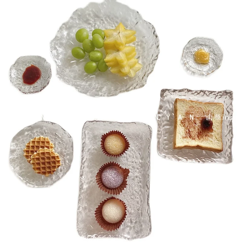 

Korean ins blogger with the same letter glass plate creative fruit salad dessert plate cake plate