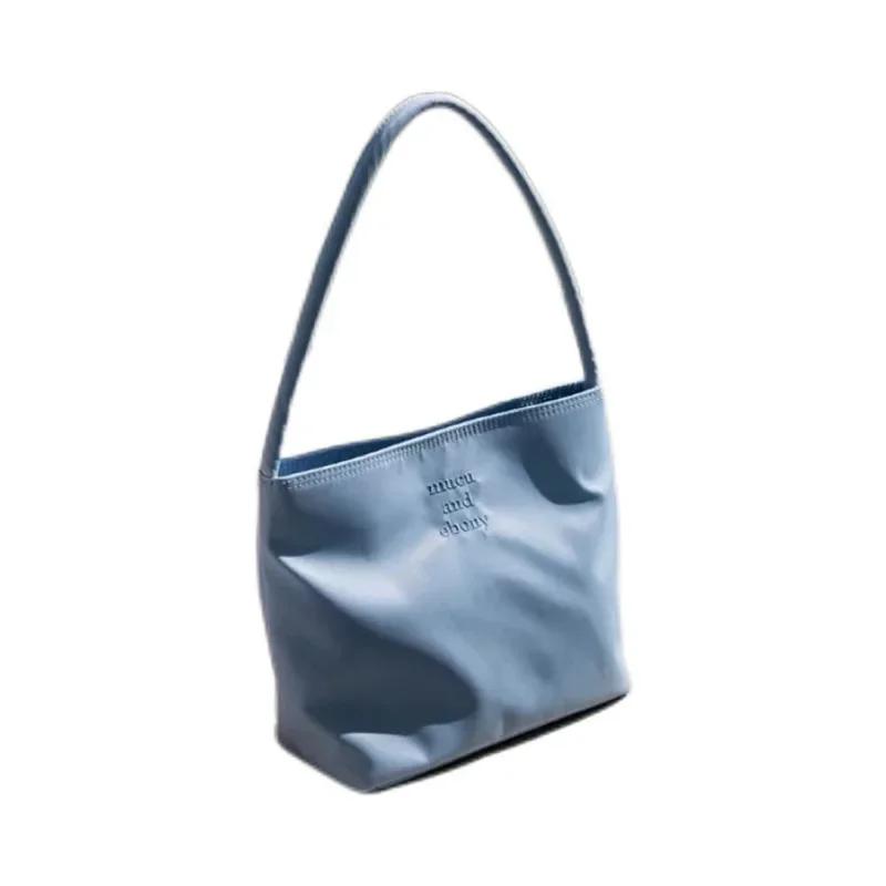 Korean mucu and ebony fashionable embroidered high elastic waterproof nylon versatile casual underarm shoulder bag for women