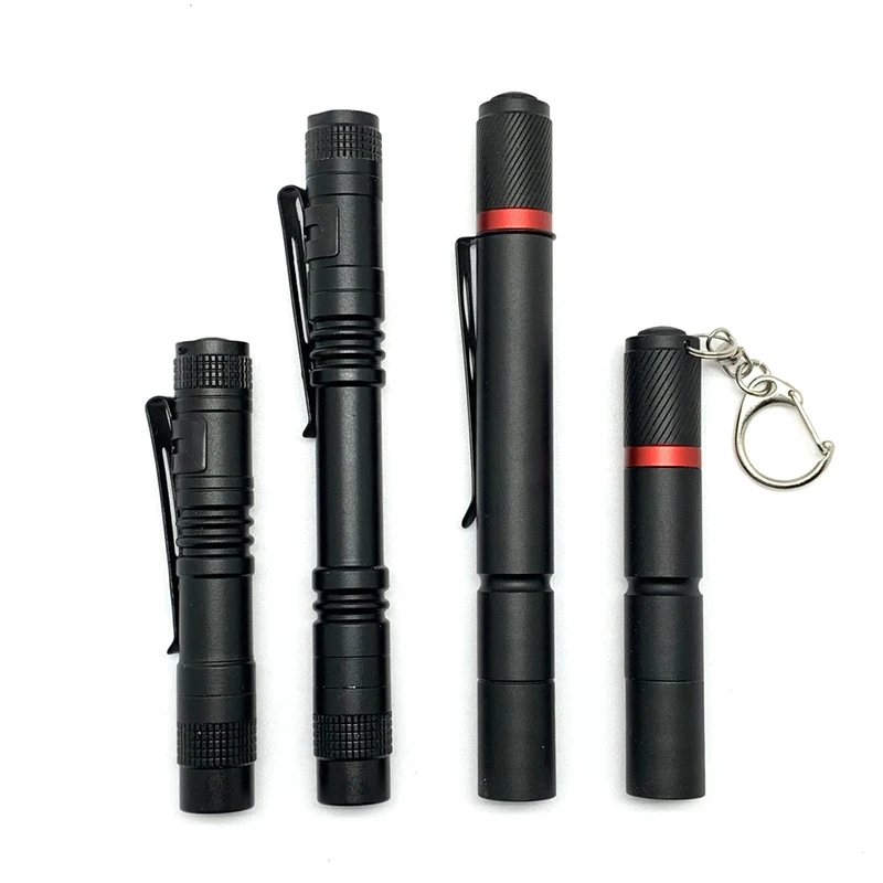 Mini Portable LED Flashlight  AAA Dry Battery Super Bright Waterproof With Pen Clip Light Emergency,  Outdoor Camping