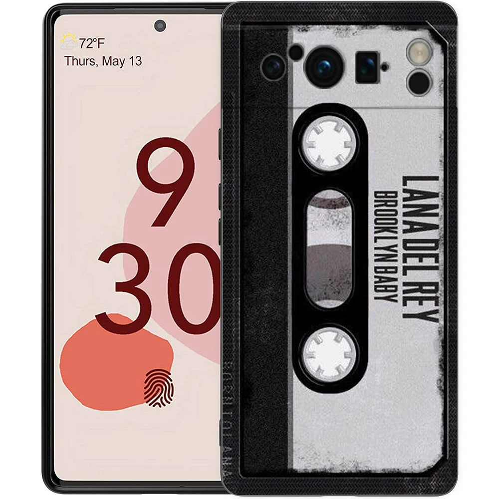 Retro Vintage Old Cassette Tape Phone Case For Google Pixel 8 7 6 Pro 8A 6A 7A 5G Soft Silicone Shockproof TPU Black Cover